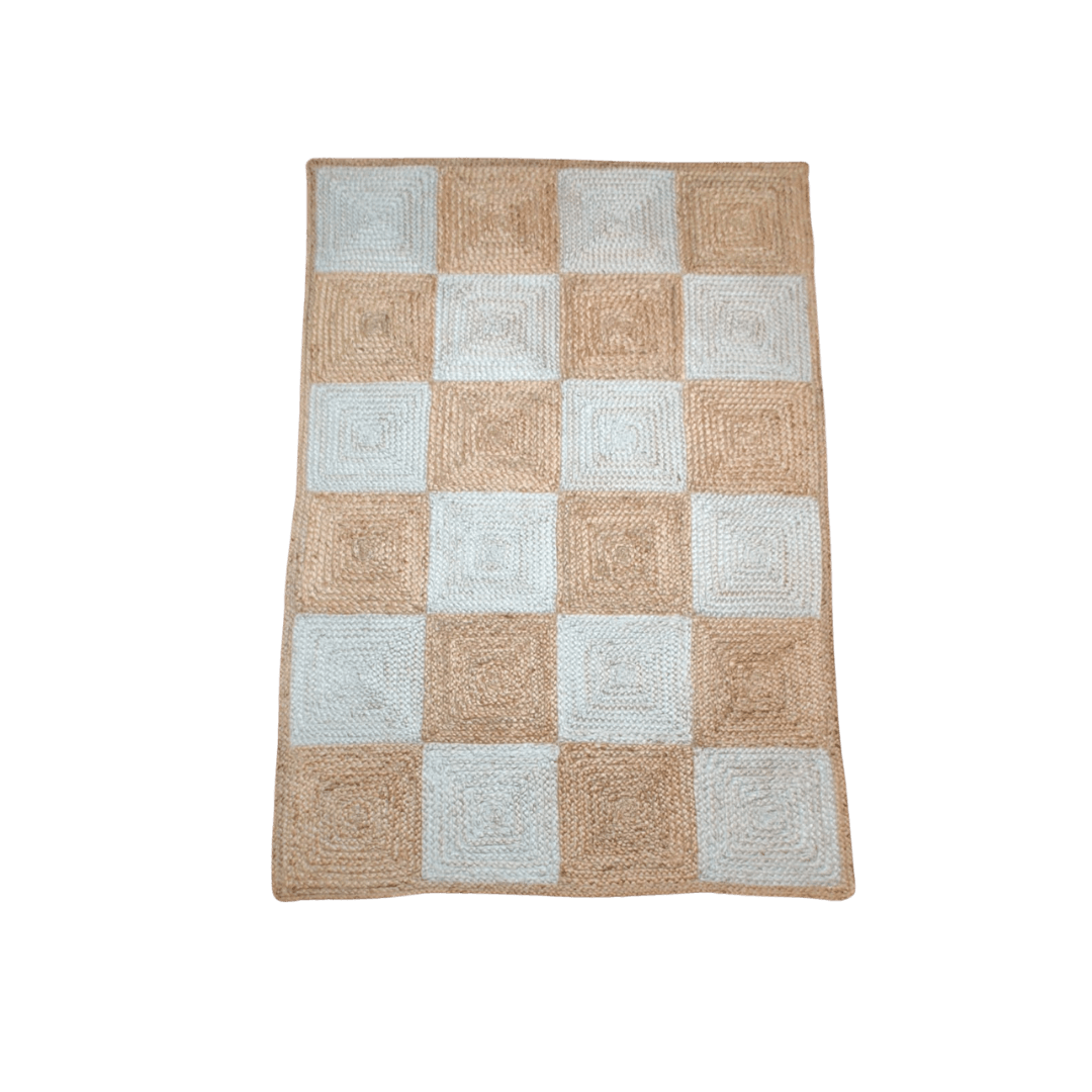 Classic Checker Jute Rug - Natural Color