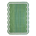 Classic Green Scallop Cotton Rug