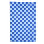 Dark Blue Checker Jute Rug