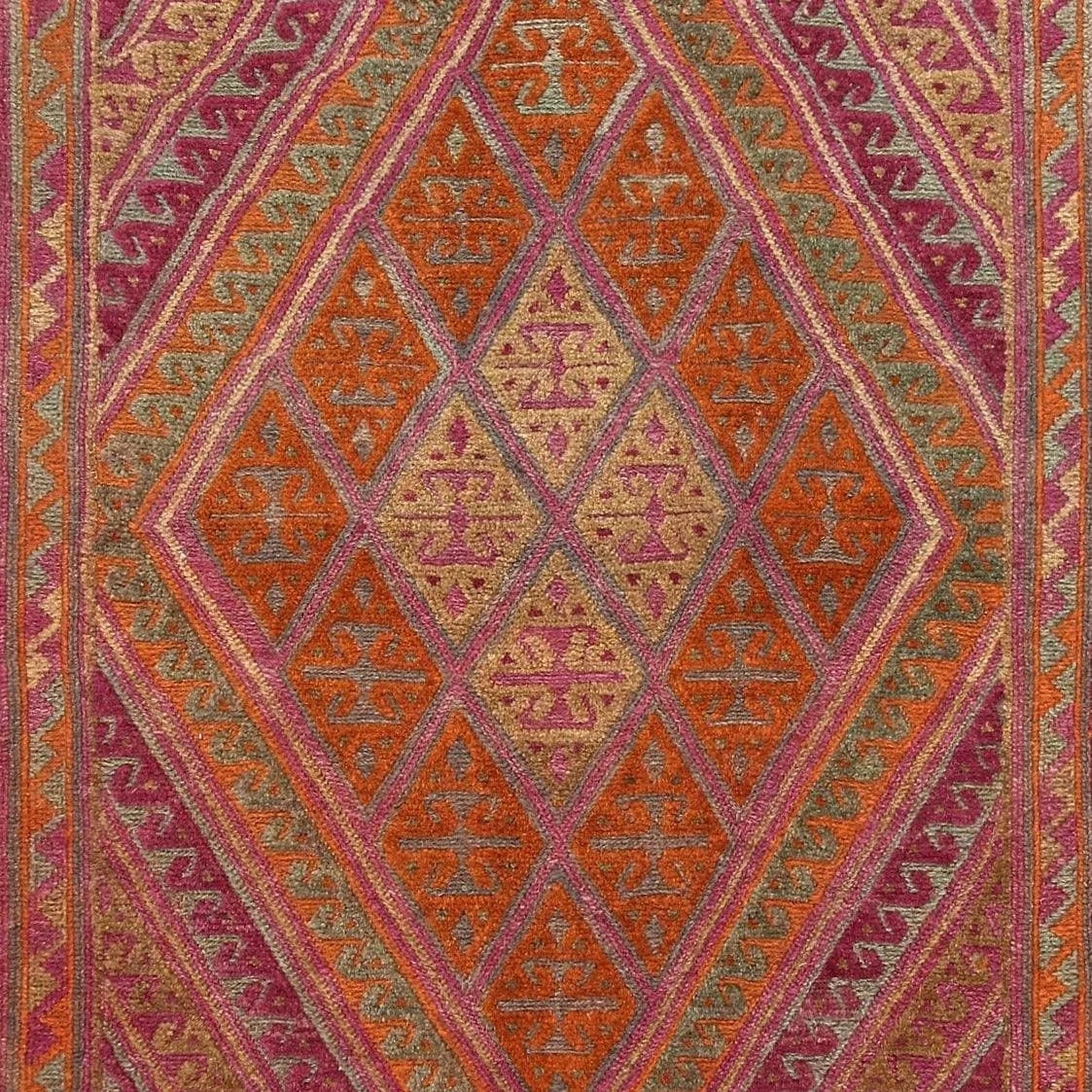 Gilded Citrus Diamonds Hand Knotted Area Rug