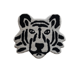 Gray Lion Face Hand Tufted Rug