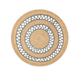 Gray Loop Natural Round Jute Rug