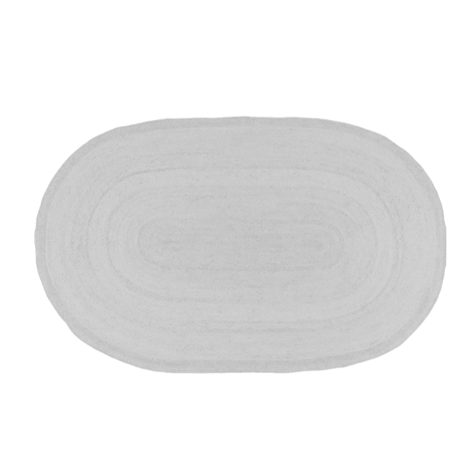 Gray Oval Braided Jute Rug