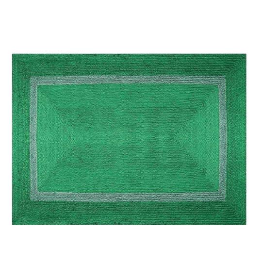 Green and Gray Braided Jute Area Rug