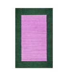 Green Border Pink Braided Jute Rug