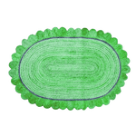 Green Scalloped Oval Jute Rug