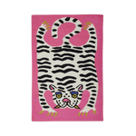 Hand Tufted Pink Tiger Wool Area Rug