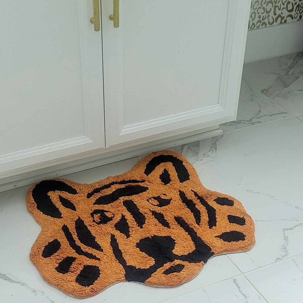 Handmade Cotton Lion Face Shaped Bath Mat