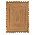 Handmade Green Scalloped Jute Rug