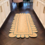 Handmade Green Scalloped Jute Rug