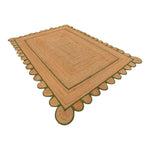 Handmade Green Scalloped Jute Rug