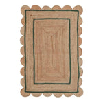 Handmade Green Scalloped Jute Rug