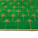 Handmade Palm Trees Cotton Rug - Green/Olive