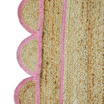 Handmade Pink Scalloped Jute Rug