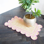 Handmade Pink Scalloped Jute Rug