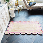 Handmade Pink Scalloped Jute Rug