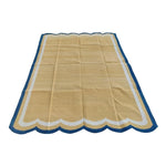 Handmade Reversible Cotton Scalloped Rug - Yellow