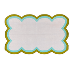 Handmade Scalloped Cotton Rug - Beige/Olive