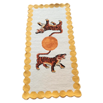 Asian Tigers and the Sun Hand Tufted Wool Rug