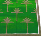 Handwoven Green Palm Trees Cotton Rug