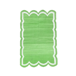 Handwoven Green/White Scallop Cotton Rug