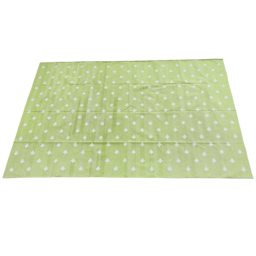 Handwoven Reversible Diamond Cotton Rug - Olive