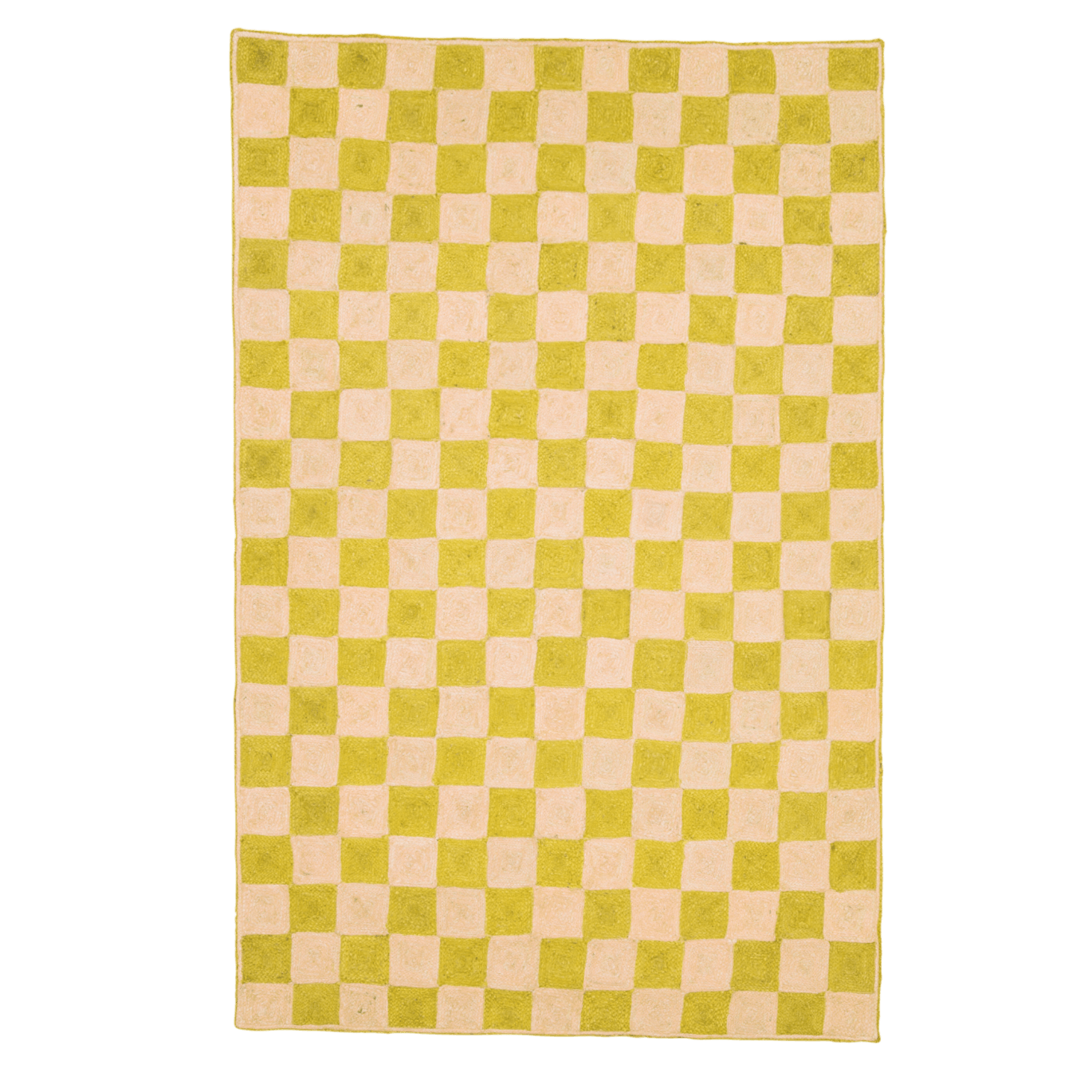 Light Brown Checker Jute Rug