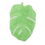 Light Green Monster Leaf Shape Cotton Rug