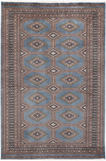 Light Slate Grey Rajastani Hand Knotted Area Rug