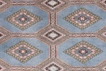 Light Slate Grey Rajastani Hand Knotted Area Rug