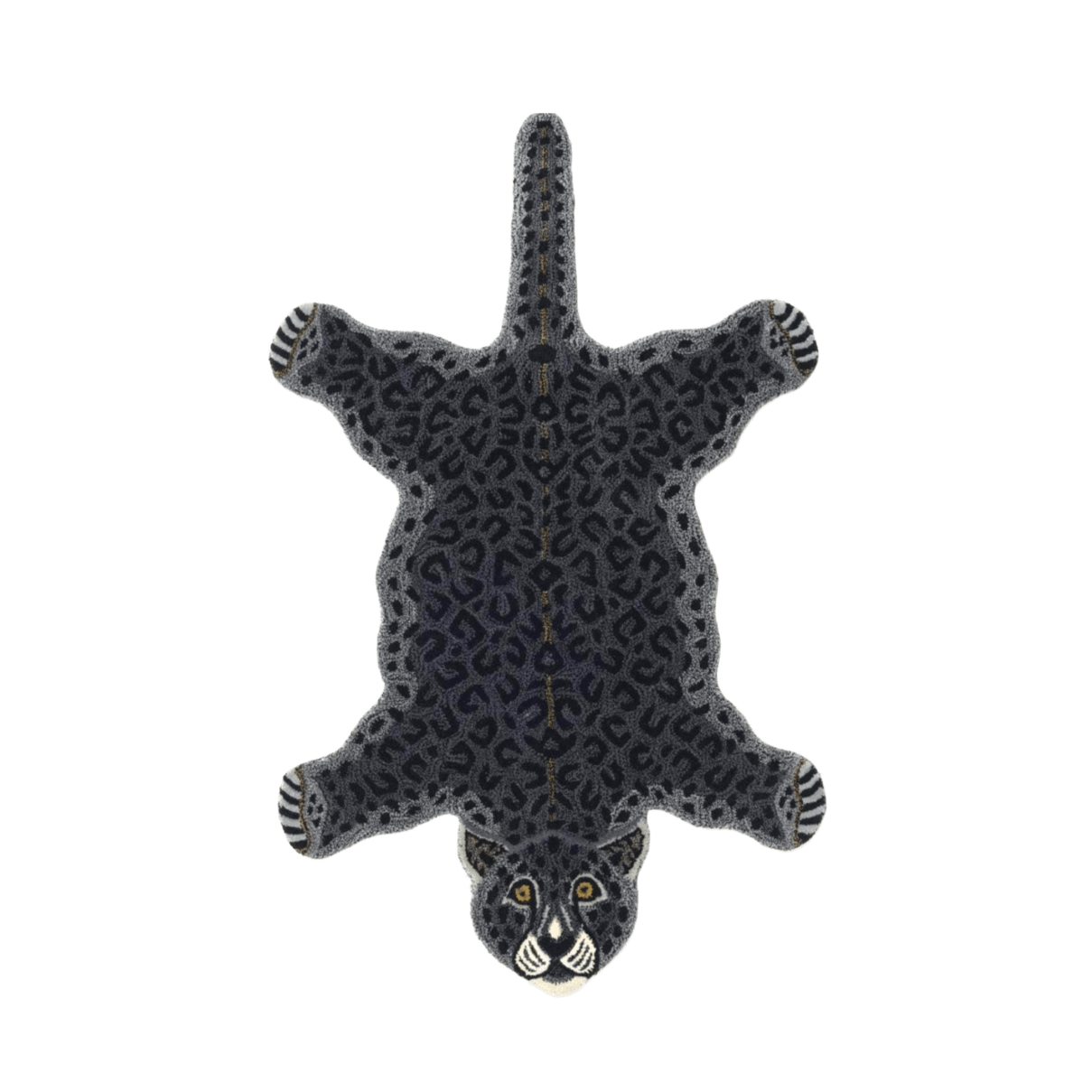 Little Black Leopard Hand Tufted Wool Rug