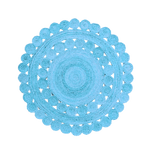 Maia Classic Circles Round Jute Rug - Blue