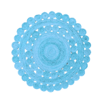 Maia Classic Circles Round Jute Rug - Blue