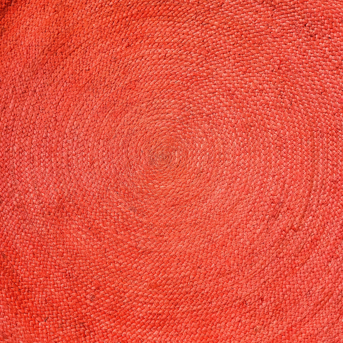 Maia Classic Circles Round Jute Rug - Red