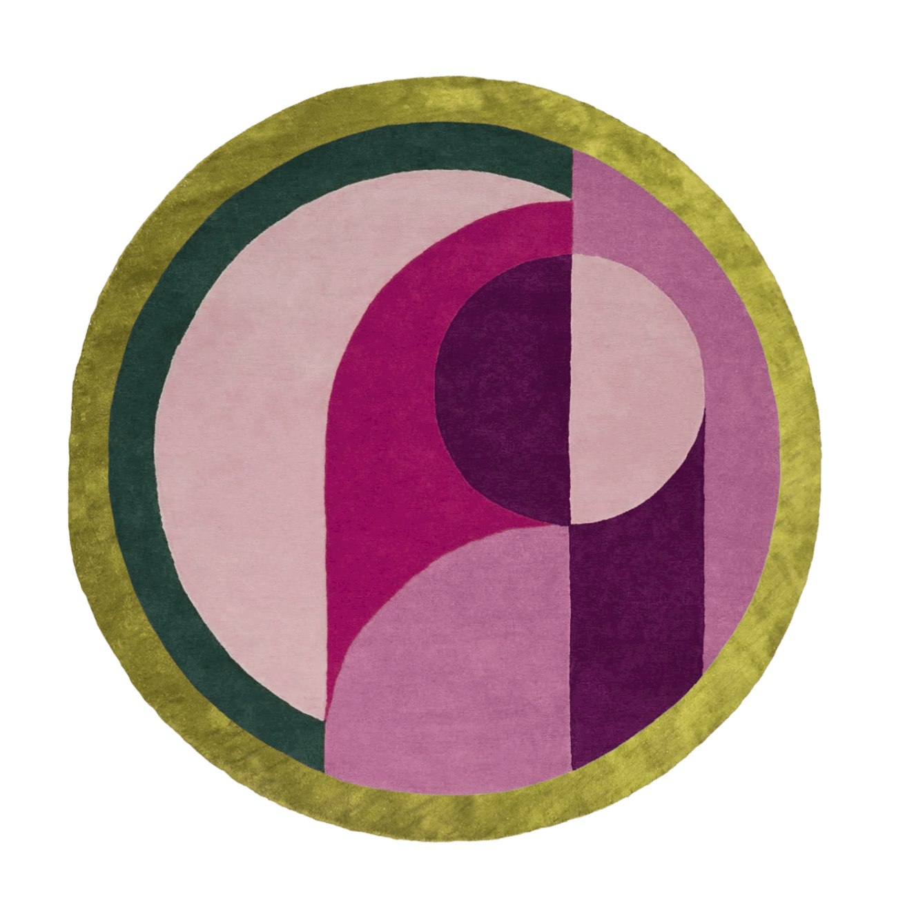 Maia Golden Pink Round Hand Tufted Wool Rug