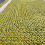 Mustard and Gray Braided Jute Rug