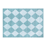 Minimalistic Blue Diamond Area Jute Rug