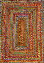 Multicolored Pop Rectangular Hand Made Chindhi Cotton Rug