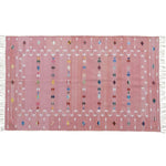 Natural Vegetable Dyed Indian Dhurrie Reversible Cotton Rug - Blush Galaxy