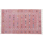 Natural Vegetable Dyed Indian Dhurrie Reversible Cotton Rug - Blush Galaxy