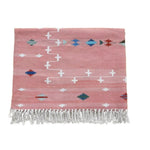 Natural Vegetable Dyed Indian Dhurrie Reversible Cotton Rug - Blush Galaxy