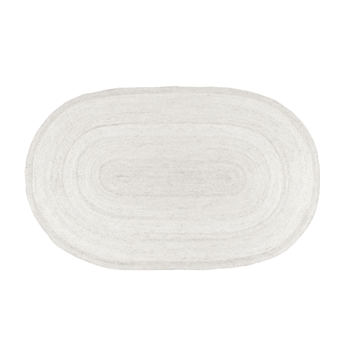 Off White Oval Braided Jute Rug