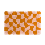 Orange Abstract Checker Hand Tufted Wool Rug