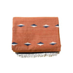 Organic Vegetable Dyed Indian Dhurrie Reversible Cotton Rug - Burnt Orange