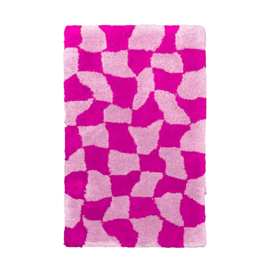 Pink Abstract Checker Hand Tufted Wool Rug