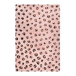 Pink and Black Leopard Print Hand Tufted Wool Rug