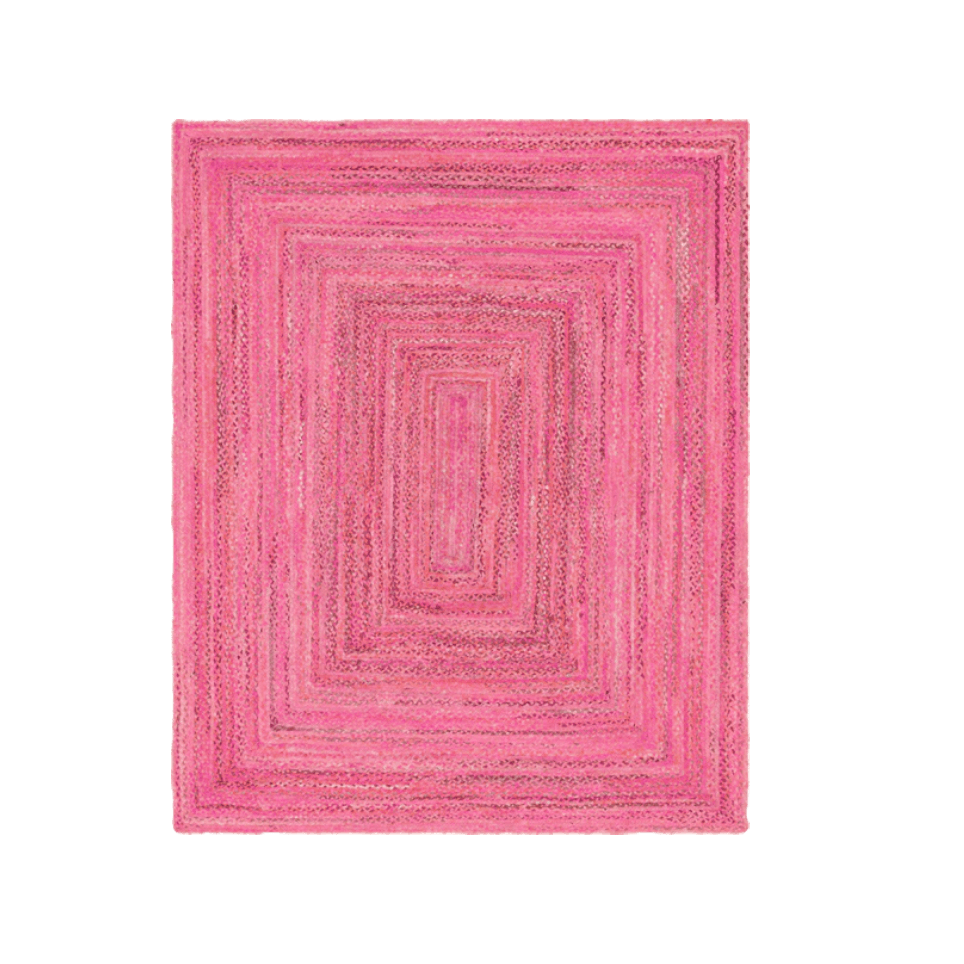 Pink Hand Braided Jute Rug