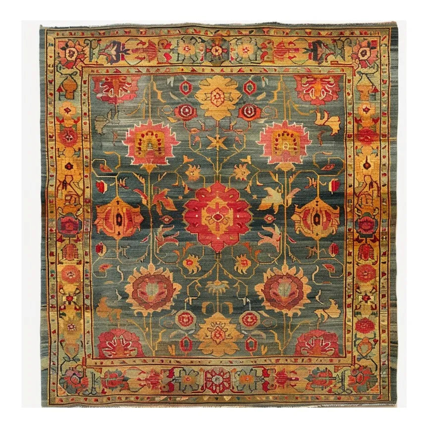 Intricate Bloom Wool Hand Knotted Area Rug