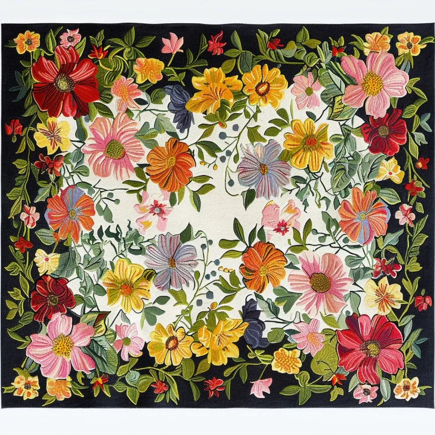 Bohemian Floral Hand Tufted Rug - MAIA HOMES