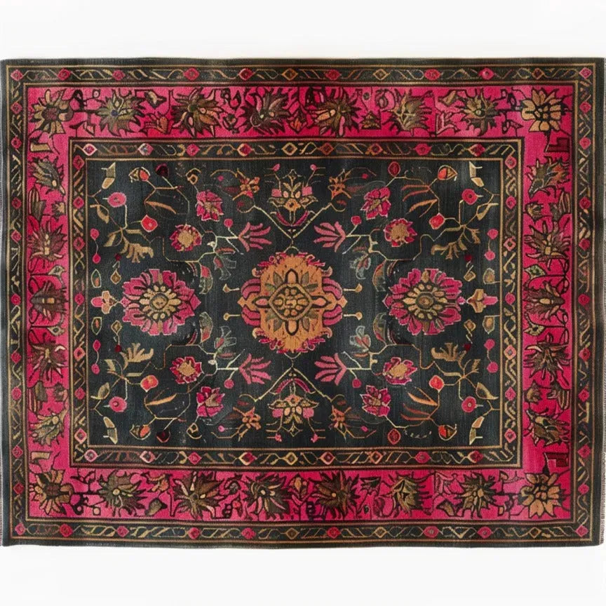 Luxe Crimson Labyrinth Hand Knotted Area Rug - MAIA HOMES